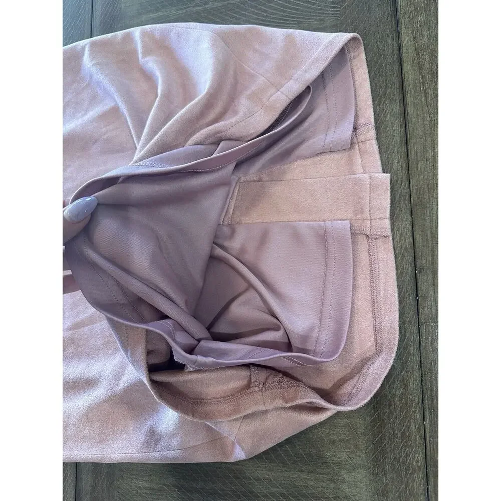 NWT Lulus Superpower Blush Pink Faux Suede Straight Pencil Skirt Lined Back Zip